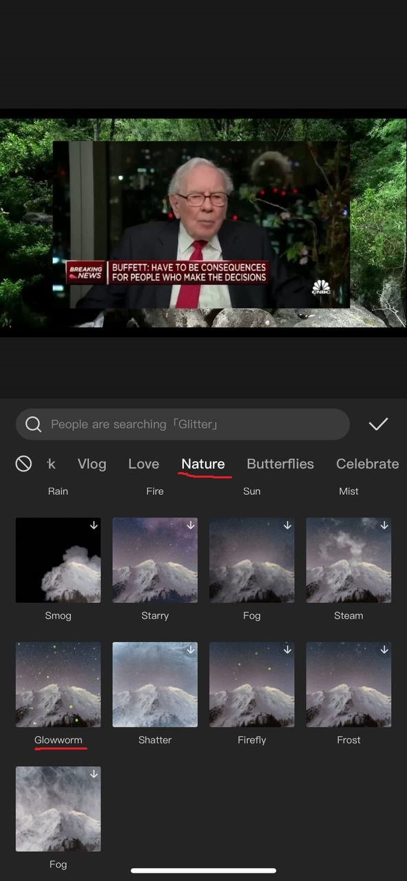 Выбираете эффект Glowworm